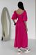 Дизайнерское летнее платье из льна розового цвета, 42-44
