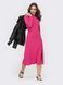 Повсякденне плаття із фактурного трикотажу рожеве, XL(50)
