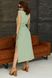 Легке літнє плаття оливкового кольору з розрізом, XL(50)
