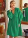 Летнее льняное платье оверсайз зеленого цвета, L(48)
