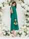 Нарядне шифонове плаття зі спідницею-сонце зеленого кольору, M(46)