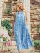 Довга літня сукня блакитного кольору, XL(50)