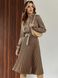 Шелковое платье миди с юбкой-плиссе коричневого цвета, XL(50)