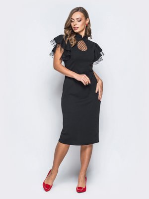 Нарядное платье футляр черного цвета - фото