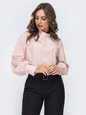 Блузка в офісному стилі рожевого кольору. - фото