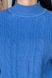 Жіночий в'язаний светр з візерунком коси синього кольору, 44-48