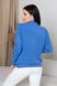 Жіночий в'язаний светр з візерунком коси синього кольору, 44-48