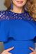 Гарне плаття футляр з гіпюром і воланом синє, S(44)
