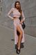 Женский трикотажный костюм с юбкой пудровый, XL(50)