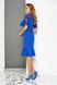 Гарне плаття футляр з гіпюром і воланом синє, S(44)