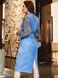 Блакитна замшева сукня з шифоновими рукавами, 52