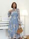 Нарядна шифонова сукня блакитного кольору з принтом, L(48)