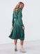 Шовкове плаття міді зі спідницею-плісе зеленого кольору, S(44)