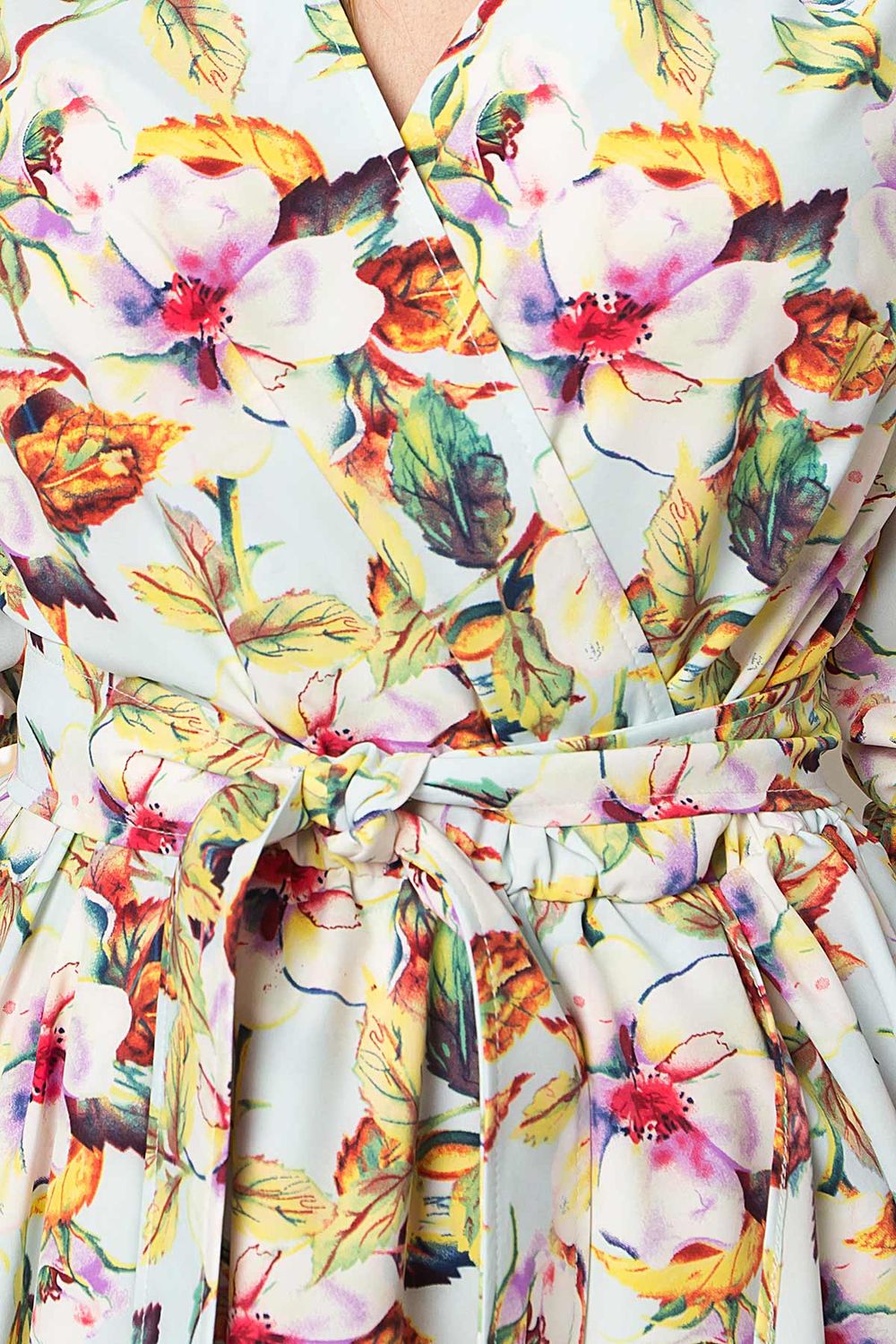 Літнє плаття кльош з квітковим принтом - фото