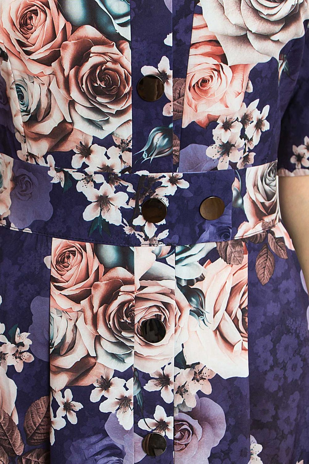 Довга сукня сорочка з квітковим принтом - фото