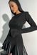 Стильне замшеве плаття міні чорного кольору, L(48)