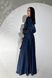 Элегантное вечернее платье из шелка синего цвета, XL(50)