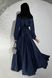Элегантное вечернее платье из шелка синего цвета, XL(50)