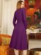 Стильное трикотажное платье с разрезами фиолетового цвета, L(48)