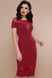 Коктейльное платье-футляр бордовое со вставками сетки, XL(50)