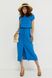 Стильное летнее платье голубого цвета с разрезом, L(48)