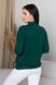 Жіночий в'язаний светр з візерунком коси зеленого кольору, 44-48