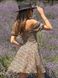 Принтована сукня з розкльошеною спідницею бежева, XS(42)