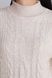Женский вязаный свитер с узором косы бежевого цвета, 44-48