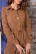 Короткое вельветовое платье поло повседневное коричневое, XL(50)