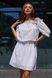 Летнее платье из прошвы с открытыми плечами белого цвета, XL(50)
