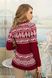 Зимний вязаный свитер с узором бордовый, S(44)