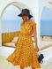 Легкое летнее платье желтого цвета с принтом, 52