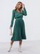 Шовкове плаття міді зі спідницею-плісе зеленого кольору, XL(50)