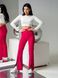 Жіночі брюки кльош з високою талією рожеві, XL(50)