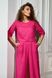 Женский льняной брючный костюм на лето розовый, S(44)
