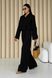 Стильный летний брючный костюм из льна черного цвета, XL(50)