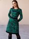 Красива сукня міді із ангори з принтом зелене, S(44)