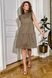 Літня сукня трапеція з бавовни без рукавів кольору хакі, XL(50)