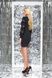 Красивое трикотажное платье мини с гипюром черное, S(44)