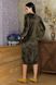 Велюровое повсякденне плаття прямого крою хакі, XL(50)