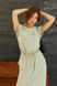 Стильне літнє плаття оливкового кольору з розрізом, L(48)