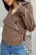 Жіноча шкіряна куртка кольору капучіно, XL(50)