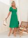 Трендова сукня-кльош з прошви зеленого кольору, L(48)