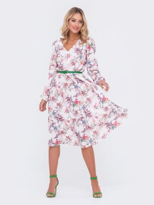 Воздушное платье в цветочный принт - фото