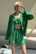 Женский летний костюм тройка из льна зеленого цвета, S(44)
