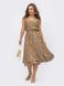 Бавовняна сукня міді на літо з воланами, XS(42)