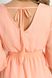 Шифоновое летнее платье в высокой талией персиковое, XL(50)