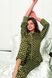 Жіноча шовкова піжама в горошок кольору хакі, XL(50)