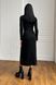 Стильне замшеве плаття міді з розрізом на нозі чорне, XL(50)