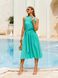 Льняна сукня-міді без рукавів бірюзового кольору, XL(50)